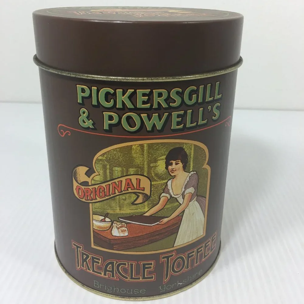 Pickersgill‎ & Powells Treacle Toffee Tin Can Collectible Kitchen Decor Brown